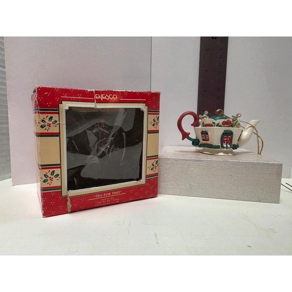 Enesco "Tea for Two"‎ ornament from the "Tiny Tea Pot" series Christmas 1988